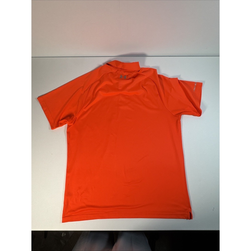 Under Armour ColdBlack Golf Polo Orange HeatGear Loose Performance Mens Large - Picture 6 of 7
